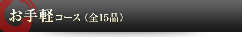 お手軽コース（全15品）